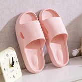 Solid Color Thick Bottom Home Slippers Summer Non-slip Floor Bathroom Slipper Women Men Couples Shoes SnapLux Co