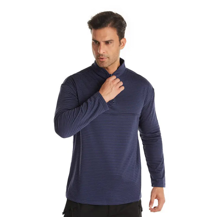 New Fleece Stand Collar Zipper Solid Pullover Shirt SnapLux Co