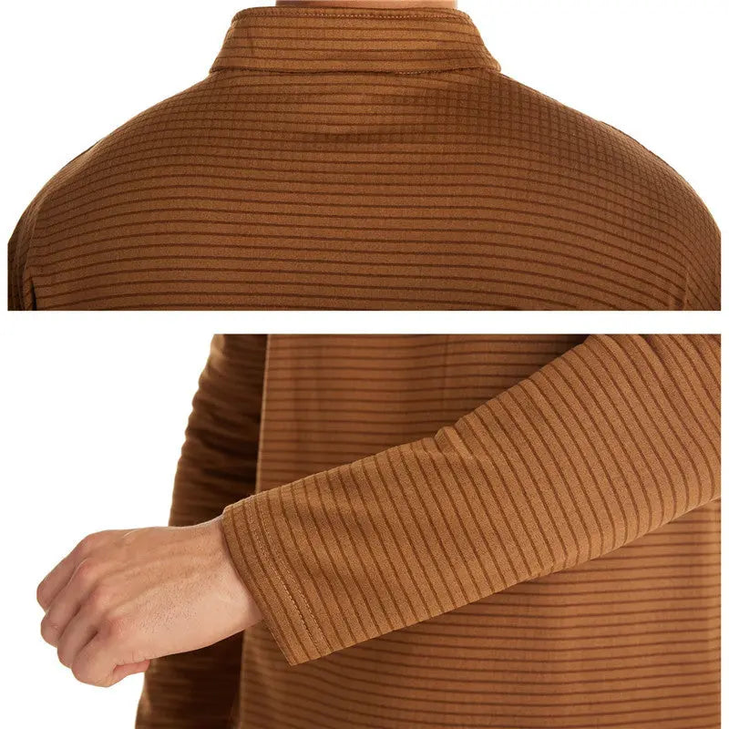 New Fleece Stand Collar Zipper Solid Pullover Shirt SnapLux Co