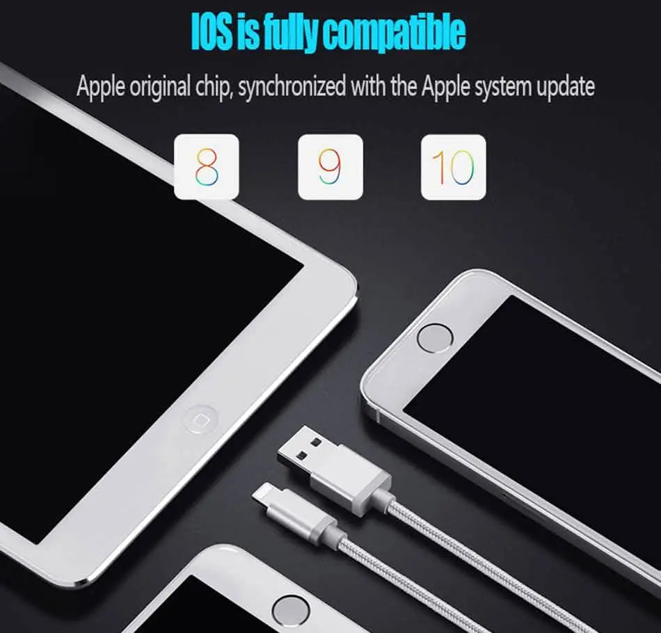 3-Pack: 10FT Heavy Duty Braided iPhone Lightning USB Cable DailySale