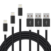 3-Pack: 10FT Heavy Duty Braided iPhone Lightning USB Cable DailySale