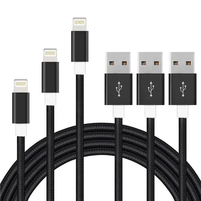 3-Pack: 10FT Heavy Duty Braided iPhone Lightning USB Cable DailySale