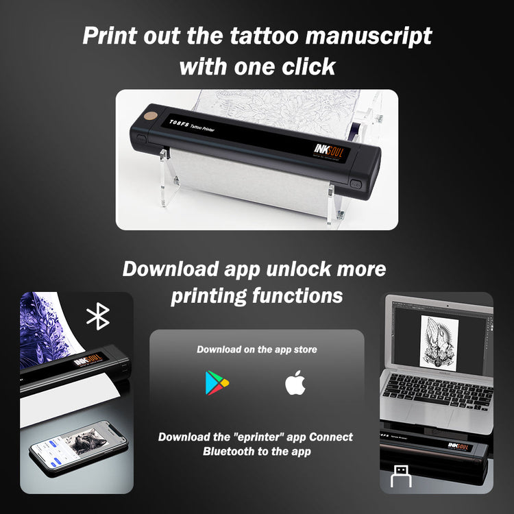 INKSOUL® T08FS Wireless Tattoo Transfer Stencil Printer-Can print shadows INKSOULSUPPLY.COM