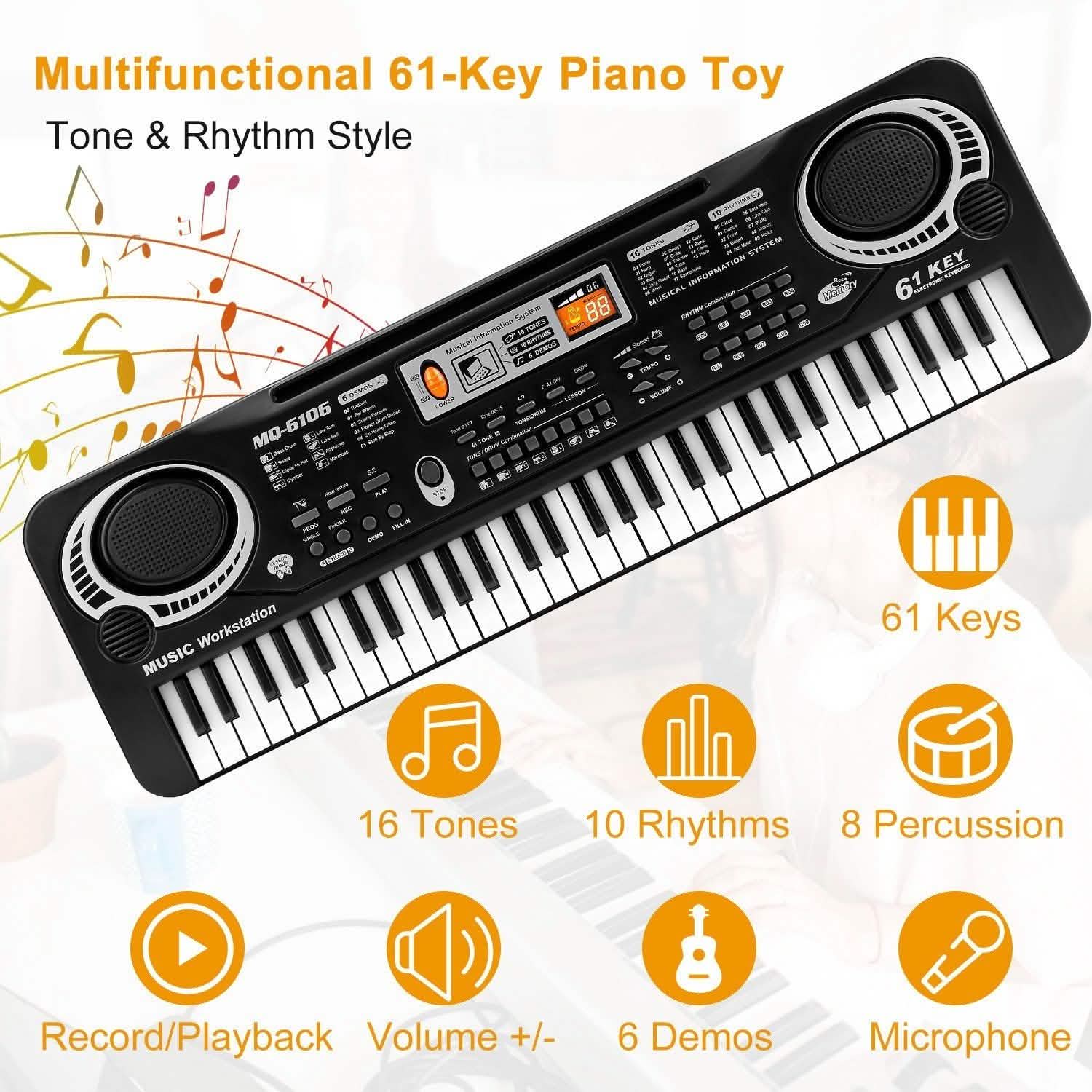 61 Keys Digital Music Electronic Keyboard DailySale