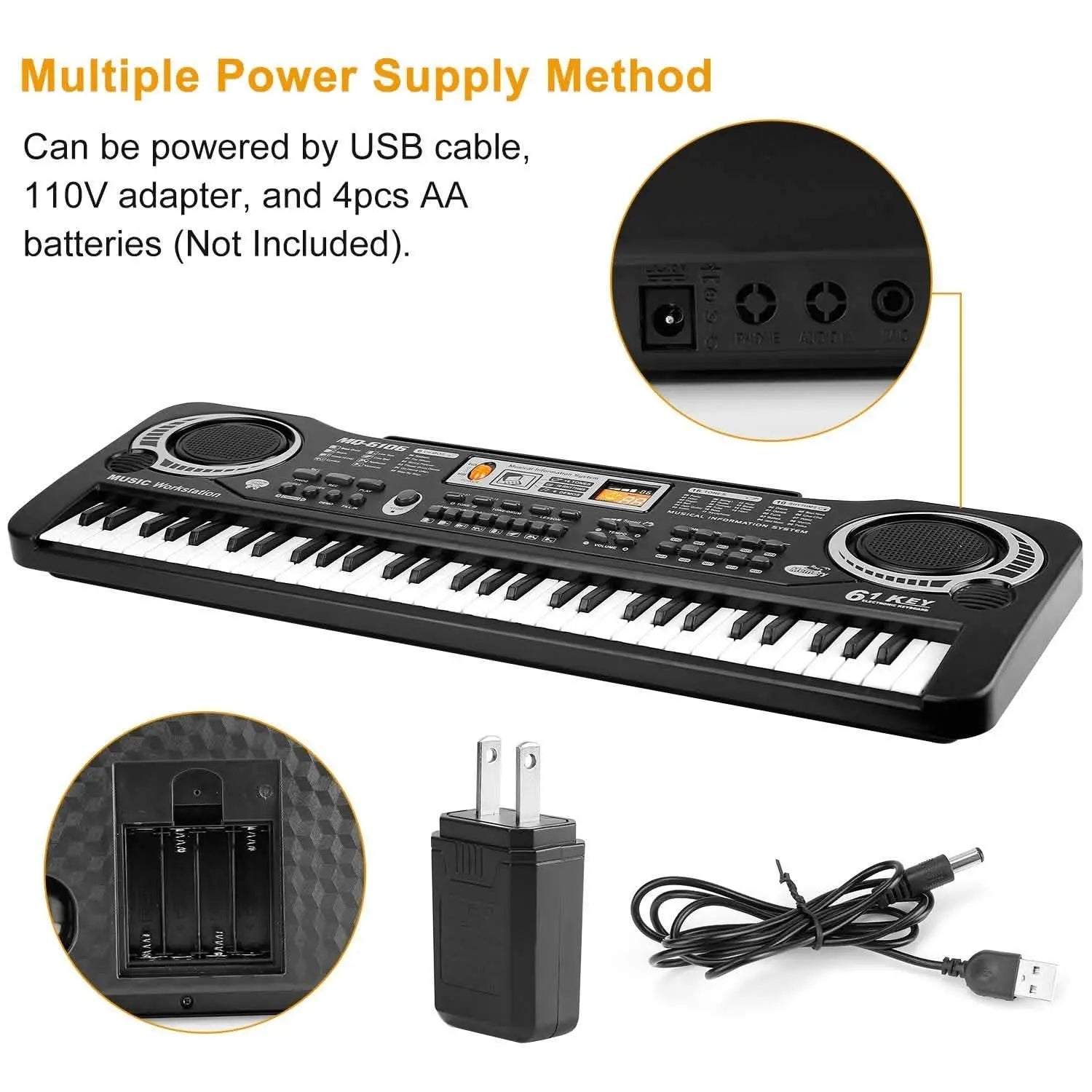 61 Keys Digital Music Electronic Keyboard DailySale