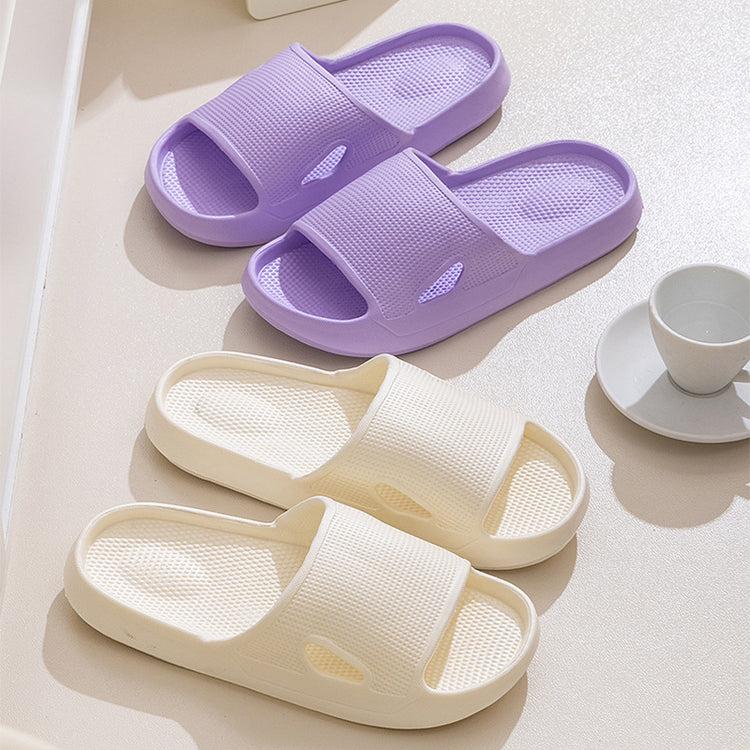 Solid Color Thick Bottom Home Slippers Summer Non-slip Floor Bathroom Slipper Women Men Couples Shoes SnapLux Co