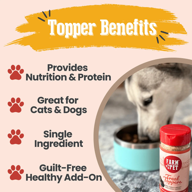 Treat Topper Turkey Dog Food Topper | Healthy Meal Supplement for Dogs Farm To Pet