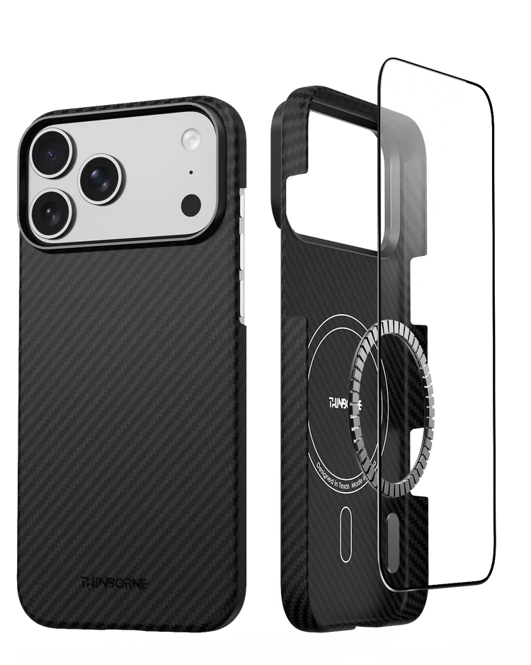 iPhone 17 Pro Max Case - Super Thin | Aramid Fiber | MagSafe - Black ThinBorne