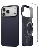 iPhone 17 Pro Max Case - Super Thin | Aramid Fiber | MagSafe - Navy Blue ThinBorne
