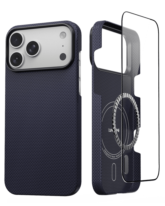 iPhone 17 Pro Max Case - Super Thin | Aramid Fiber | MagSafe - Navy Blue ThinBorne