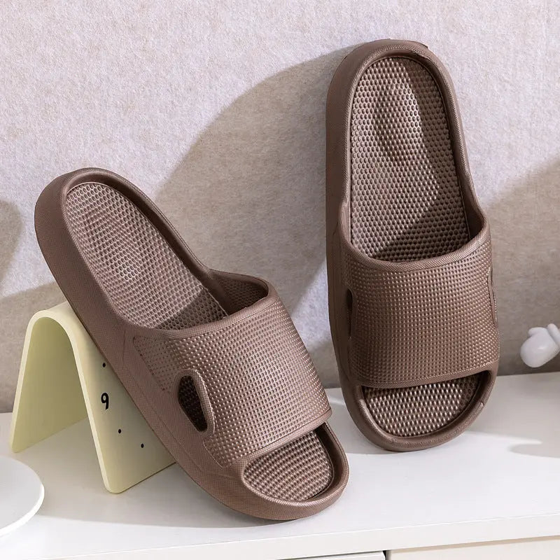 Solid Color Thick Bottom Home Slippers Summer Non-slip Floor Bathroom Slipper Women Men Couples Shoes SnapLux Co