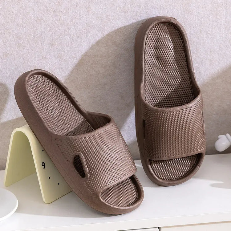 Solid Color Thick Bottom Home Slippers Summer Non-slip Floor Bathroom Slipper Women Men Couples Shoes SnapLux Co