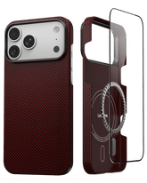 iPhone 17 Pro Case - Super Thin | Aramid Fiber | MagSafe - Crimson ThinBorne