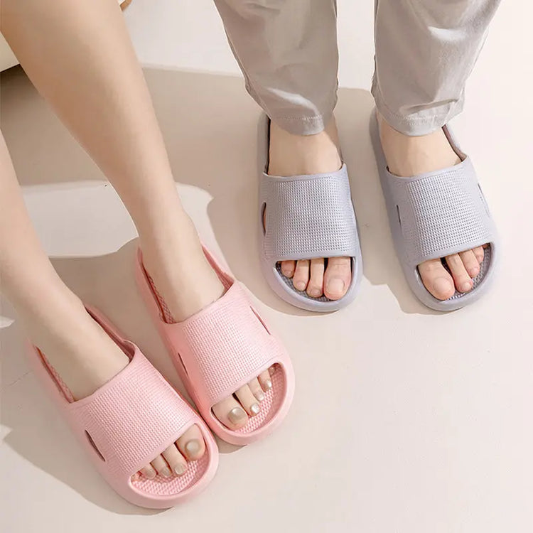 Solid Color Thick Bottom Home Slippers Summer Non-slip Floor Bathroom Slipper Women Men Couples Shoes SnapLux Co
