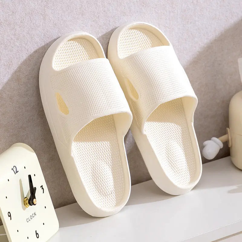 Solid Color Thick Bottom Home Slippers Summer Non-slip Floor Bathroom Slipper Women Men Couples Shoes SnapLux Co