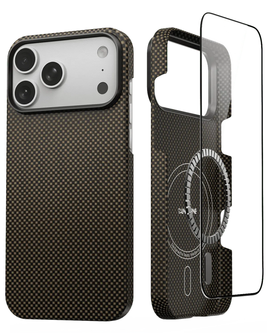 iPhone 17 Pro Max Case - Super Thin | Aramid Fiber | MagSafe - Brown|Black ThinBorne