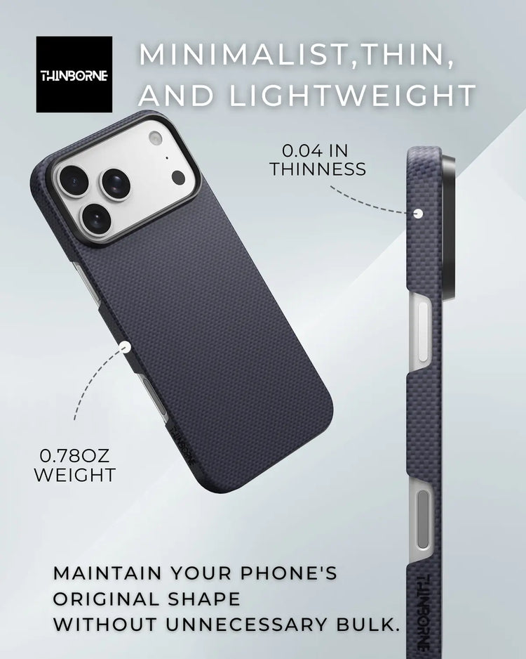 iPhone 17 Pro Case - Super Thin | Aramid Fiber | MagSafe - Wild Navy ThinBorne