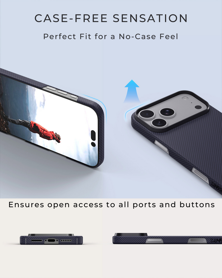 iPhone 17 Pro Case - Super Thin | Aramid Fiber | MagSafe - Wild Navy ThinBorne