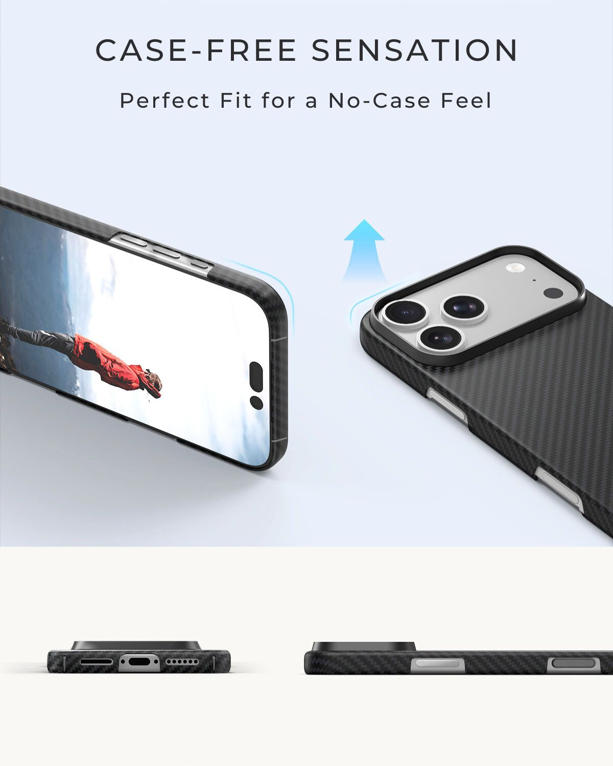 iPhone 17 Pro Max Case - Super Thin | Aramid Fiber | MagSafe - Black ThinBorne