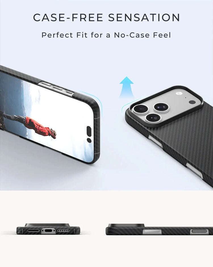 iPhone 17 Pro Max Case - Super Thin | Aramid Fiber | MagSafe - Black ThinBorne