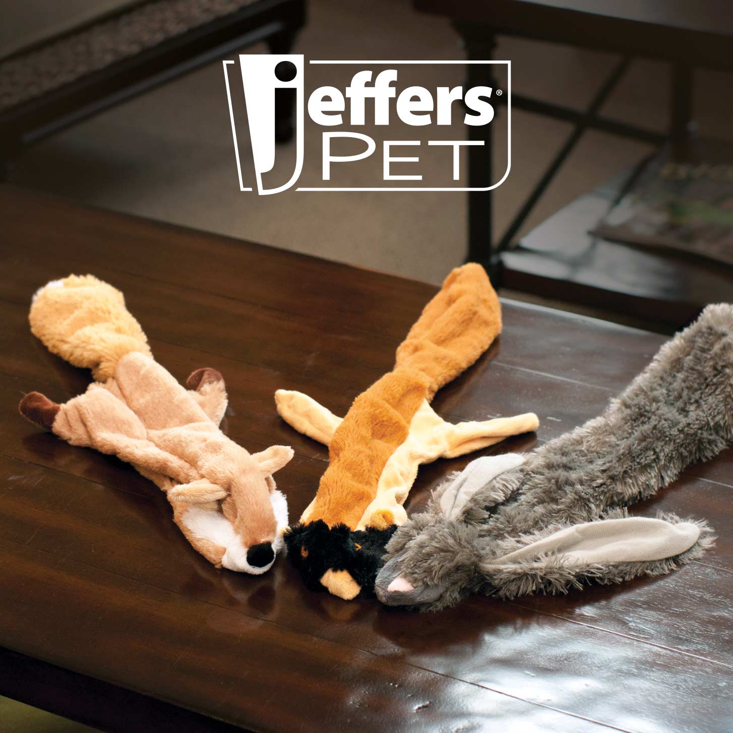 Jeffers Thinnies Unstuffed Plush Dog Toys, 21"L Jeffers