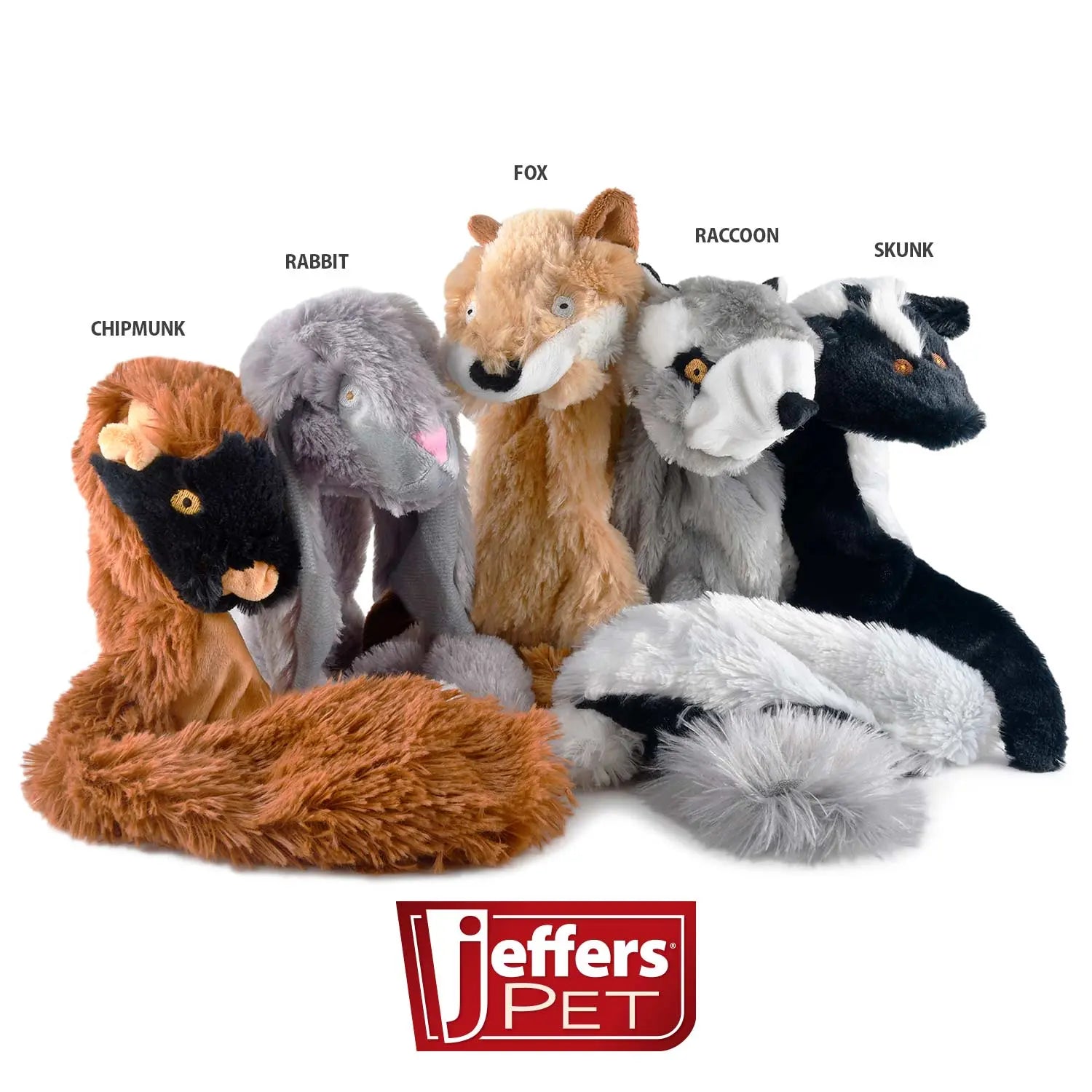 Jeffers Thinnies Unstuffed Plush Dog Toys, 21"L Jeffers