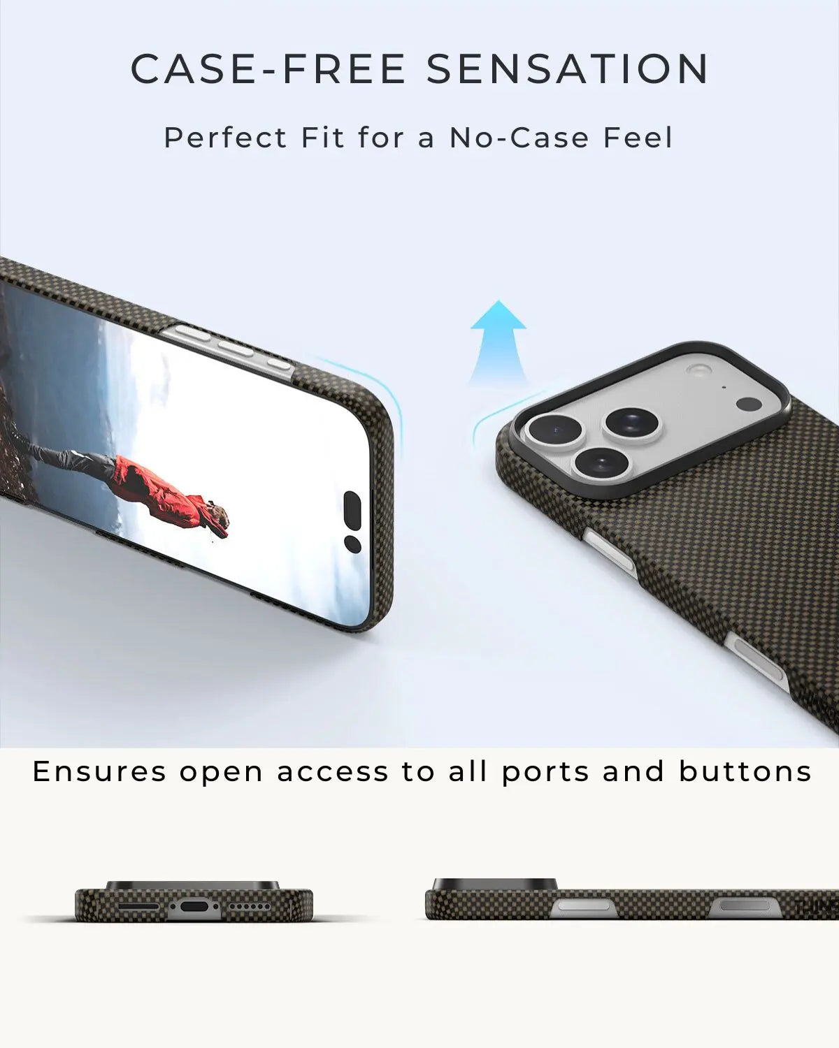iPhone 17 Pro Max Case - Super Thin | Aramid Fiber | MagSafe - Brown|Black ThinBorne